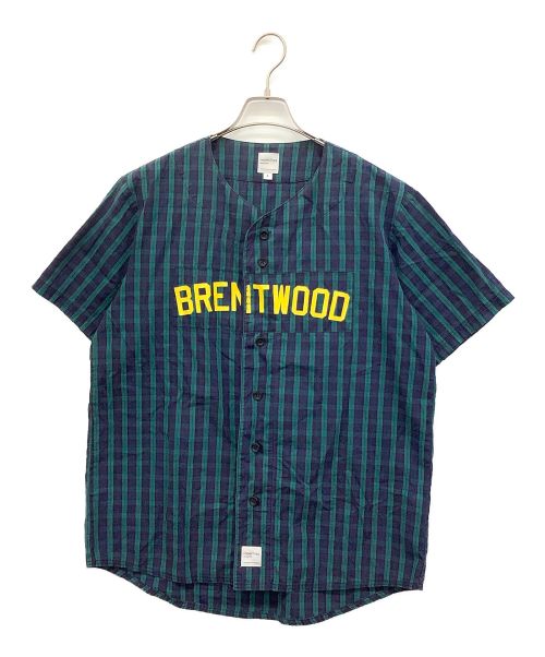 NEPENTHES（ネペンテス）NEPENTHES (ネペンテス) ベースボールシャツ ネイビー×グリーン サイズ:Lの古着・服飾アイテム