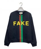 GUCCIグッチ）の古着「Fake/Not Print Sweatshirt」｜ブラック