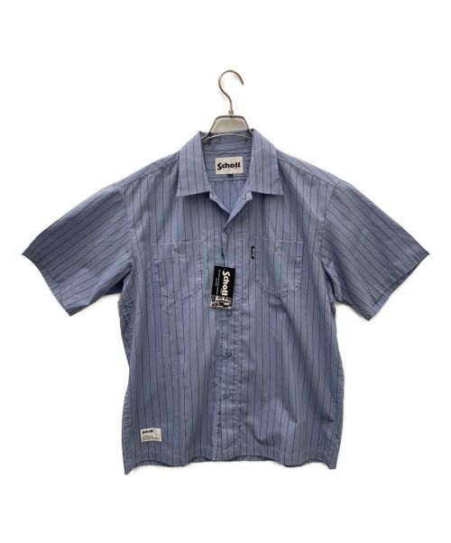 Schott（ショット）Schott (ショット) TC ストライプ ワークシャツ ブルー×レッド サイズ:Ｍ 未使用品の古着・服飾アイテム