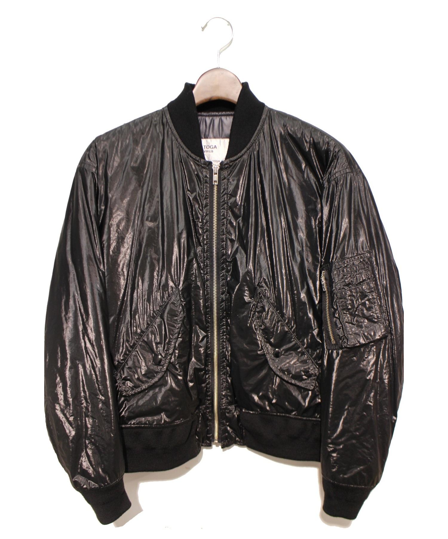 TOGA VIRILIS (トーガ ヴィリリース) MA-1ジャケット ブラック サイズ:44 ポリエステルコーティング