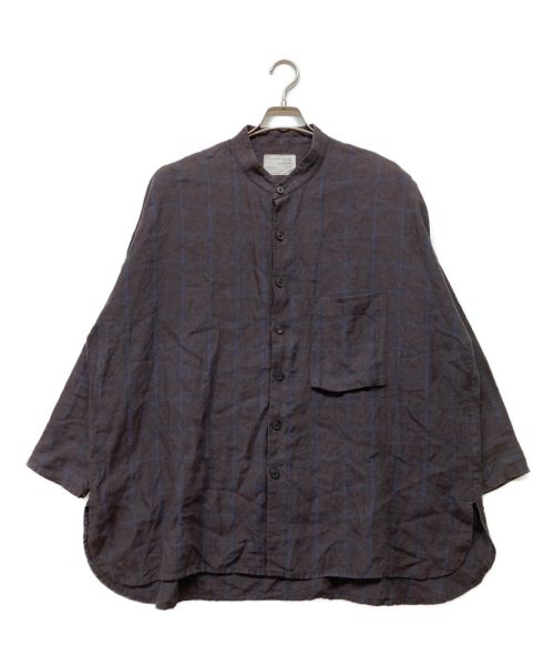 FLIPTS&DOBBELS（フィリップスダブルス）FLIPTS&DOBBELS (フィリップスダブルス) リネンバンドカラーシャツ グレー サイズ:記載なしの古着・服飾アイテム