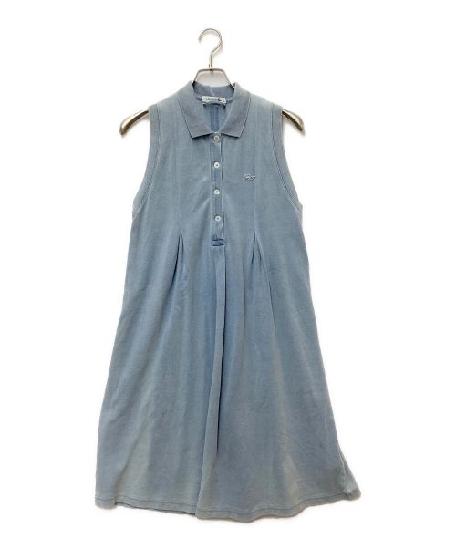 LACOSTE（ラコステ）LACOSTE (ラコステ) インディゴ糸 ポロシャツドレス スカイブルー サイズ:38の古着・服飾アイテム