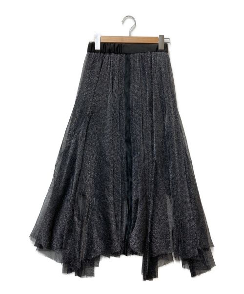 Snidel（スナイデル）Snidel (スナイデル) シャイニーラインスカート グレー サイズ:Fの古着・服飾アイテム