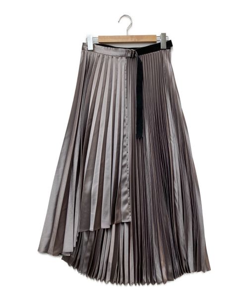 UNITED TOKYO（ユナイテッドトーキョー）UNITED TOKYO (ユナイテッドトウキョウ) ヘビーサテンプリーツスカート シルバー サイズ:Mの古着・服飾アイテム