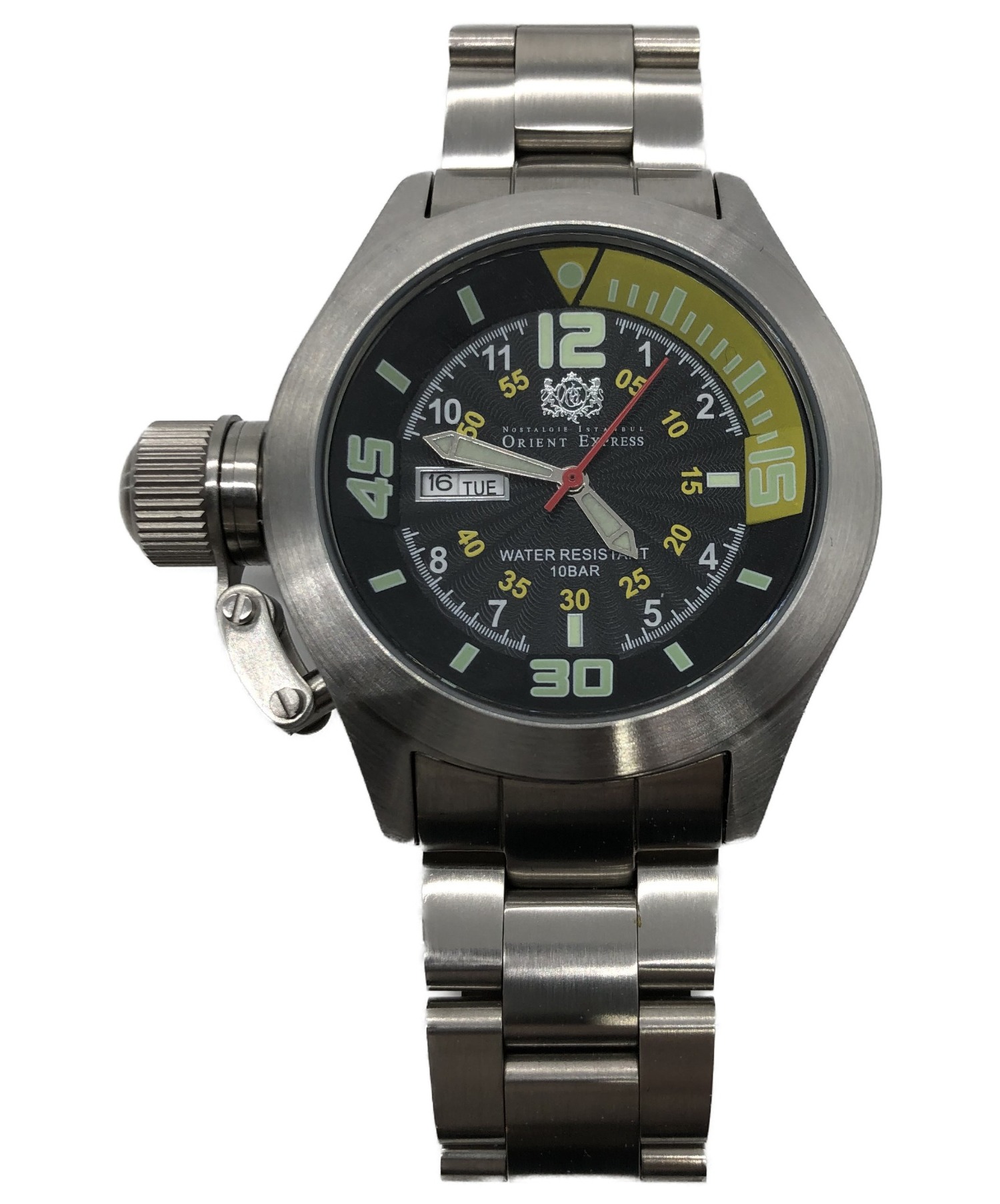 ORIENT EXPRESS (オリエント エクスプレス) 腕時計 ブラック×イエロー OA-8036 クォーツ 動作確認済み