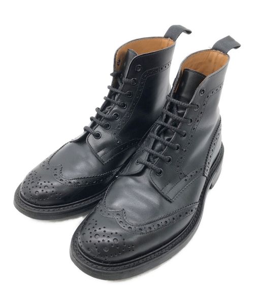 Tricker's（トリッカーズ）Tricker's (トリッカーズ) ウィングチップブーツ ブラック サイズ:7 1/2の古着・服飾アイテム