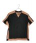 MOSODELIA（モソデリア）の古着「CARREMAN ノーカラー半袖シャツ」｜ブラック×ピンク