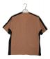 MOSODELIA (モソデリア) CARREMAN ノーカラー半袖シャツ ブラック×ピンク サイズ:2：3980円