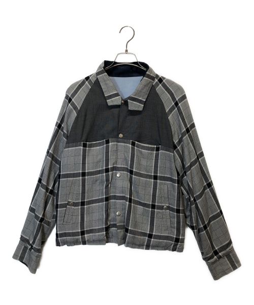 SUNSEA（サンシー）SUNSEA (サンシー) リバーシブルチェックシャツジャケット ライトブルー×グレー サイズ:Lの古着・服飾アイテム