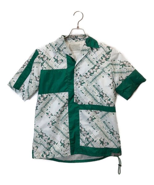 KOLOR（カラー）KOLOR (カラー) プルオーバーシャツ グリーン×ホワイト サイズ:1の古着・服飾アイテム