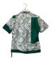 KOLOR (カラー) プルオーバーシャツ グリーン×ホワイト サイズ:1：11000円