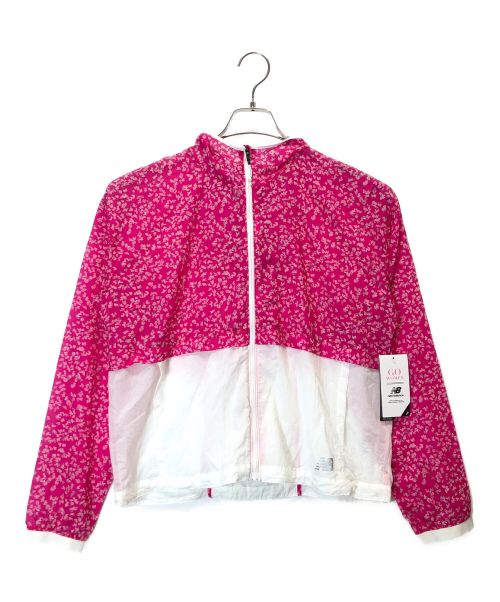 NEW BALANCE（ニューバランス）NEW BALANCE (ニューバランス) ライトパッカブルジャケット ホワイト×ピンク サイズ:Mの古着・服飾アイテム