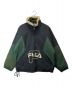 FILA（フィラ）の古着「ハーフジップナイロンジャケット」｜ブラック×グリーン