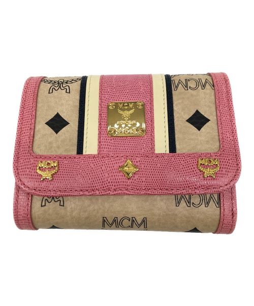 MCM（エムシーエム）MCM (エムシーエム) 3つ折り財布 ピンクの古着・服飾アイテム