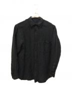 COMOLIコモリ）の古着「ウールシルクシャツ」｜ブラック