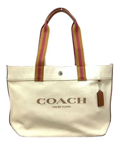 COACH（コーチ）COACH (コーチ) トートバッグ アイボリー×ブラウンの古着・服飾アイテム