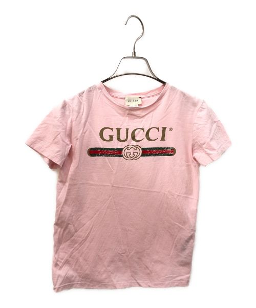 GUCCI（グッチ）GUCCI (グッチ) 半袖カットソー ピンク サイズ:10の古着・服飾アイテム