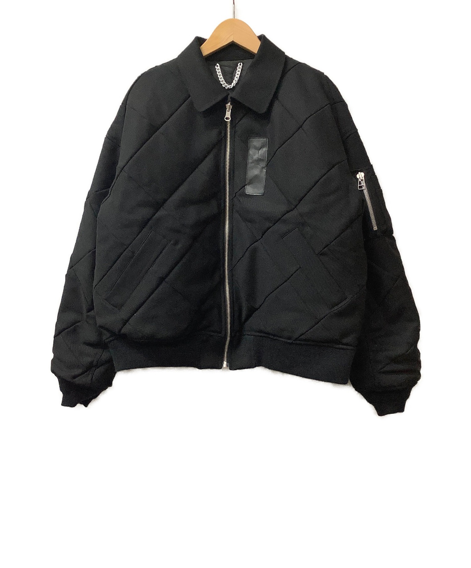 TTT MSW (ティー) パッチワークリバーシブルMA-1ジャケット ブラック サイズ:L 冬物