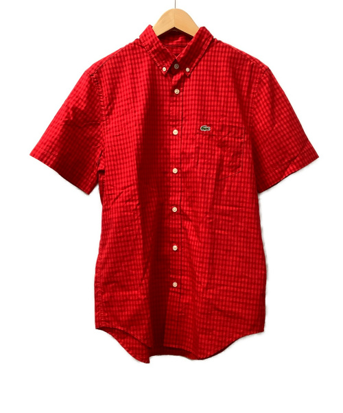 LACOSTE（ラコステ）LACOSTE (ラコステ) チェックシャツ レッド サイズ:S/M 夏物の古着・服飾アイテム
