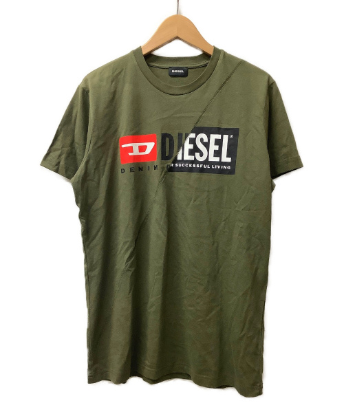 DIESEL（ディーゼル）DIESEL (ディーゼル) ボックスロゴT オリーブ サイズ:L 未使用品 夏物の古着・服飾アイテム