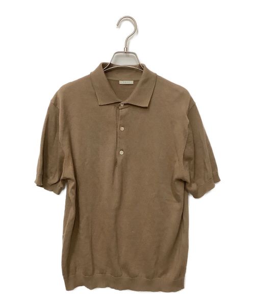 leno（リノ）leno (リノ) ニットポロシャツ ライトブラウン サイズ:Sの古着・服飾アイテム