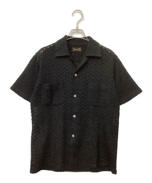 Jersey Craft（ジャージ クラフト）Jersey Craft (ジャージ クラフト) シースルー半袖シャツ ブラック サイズ:Mの古着・服飾アイテム