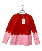 marimekkoマリメッコ）の古着「プルオーバーシャツ」｜レッド×ピンク