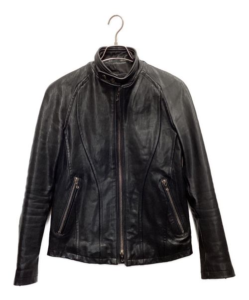 JACKROSE（ジャックローズ）JACKROSE (ジャックローズ) シングルライダースジャケット ブラック サイズ:44の古着・服飾アイテム