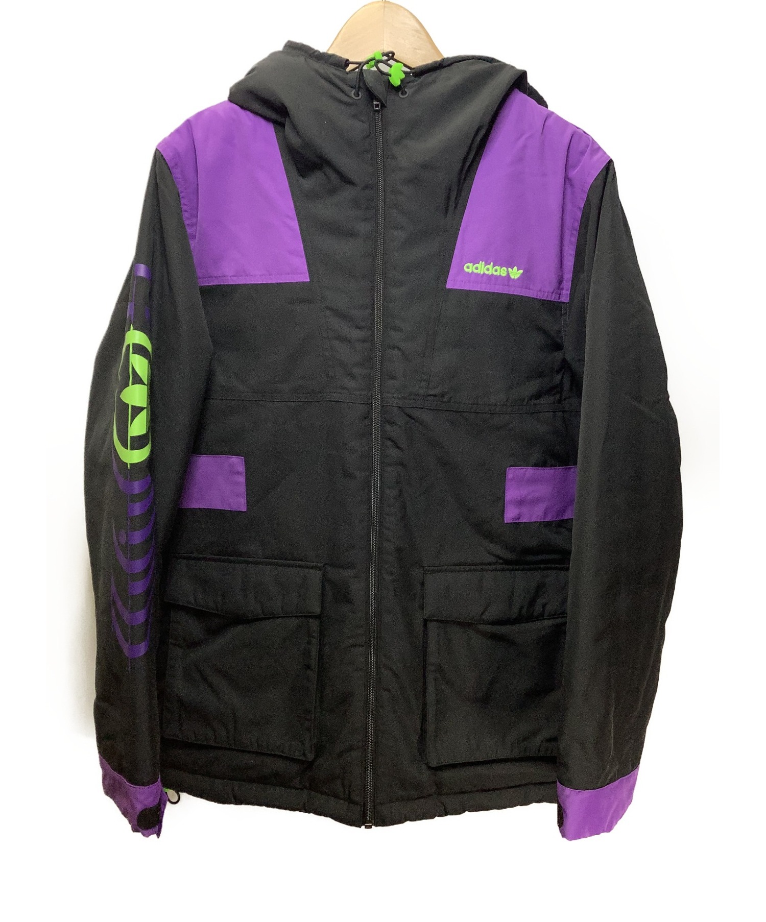 中古 古着通販 Adidas Originals アディダスオリジナルス Graphic Pd Jacket ブラック パープル サイズ M 未使用品 ブランド 古着通販 トレファク公式 Trefac Fashion