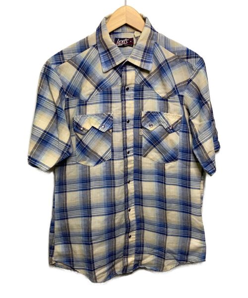 LEVI'S（リーバイス）LEVI'S (リーバイス) 70’sチェックウエスタンシャツ ブルー サイズ:Mの古着・服飾アイテム