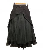 Belle vintage（ベル ヴィンテージ）の古着「デニムドッキングボリュームチュールスカート」｜ブラック