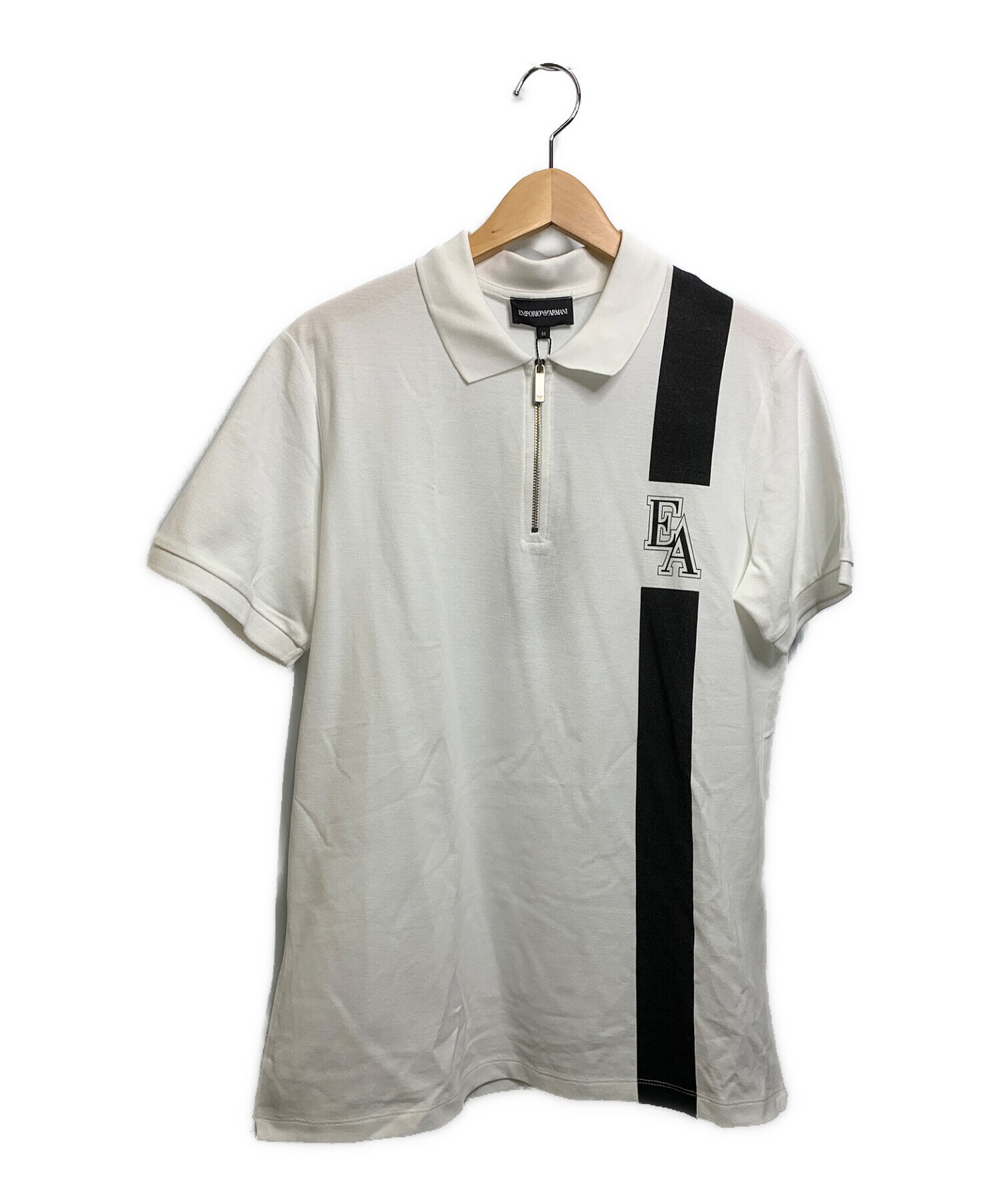 EMPORIO ARMANI (エンポリオアルマーニ) ポロシャツ ホワイト×ブラック サイズ:M