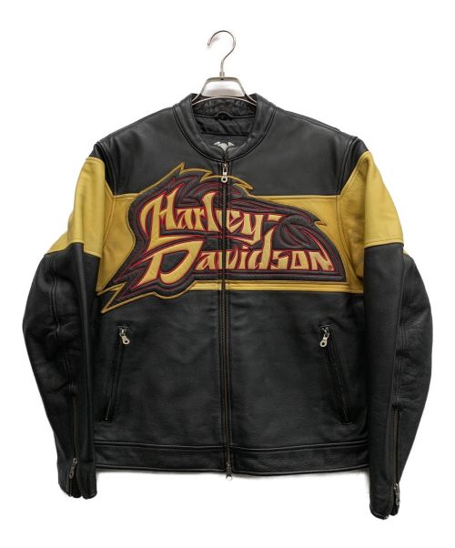 HARLEY-DAVIDSON（ハーレーダビッドソン）HARLEY-DAVIDSON (ハーレーダビッドソン) ライダースジャケット ブラック サイズ:Lの古着・服飾アイテム