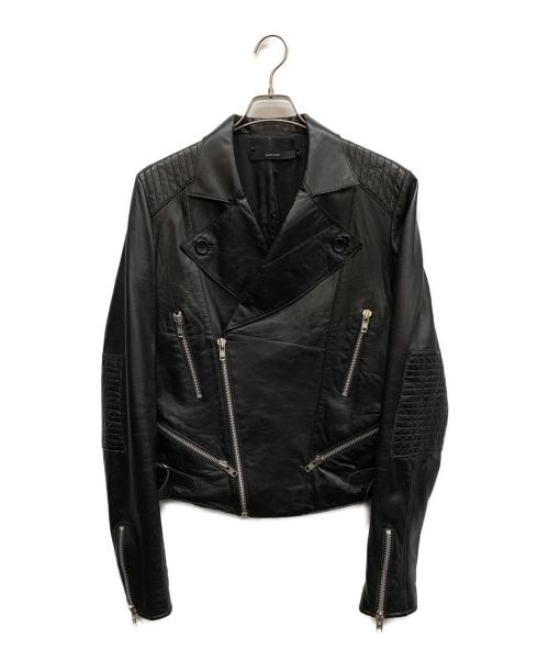 UNCONDITIONAL（アンコンディショナル）UNCONDITIONAL (アンコンディショナル) レザーライダースジャケット ブラック サイズ:Sの古着・服飾アイテム