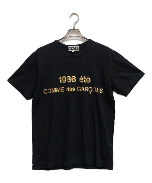 CDG（シーディージー）CDG (シーディージー コムデギャルソン) プリントTシャツ ブラック サイズ:XLの古着・服飾アイテム