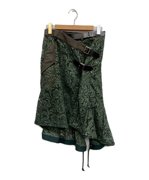 sacai（サカイ）sacai (サカイ) 総レーススカート グリーン サイズ:2の古着・服飾アイテム
