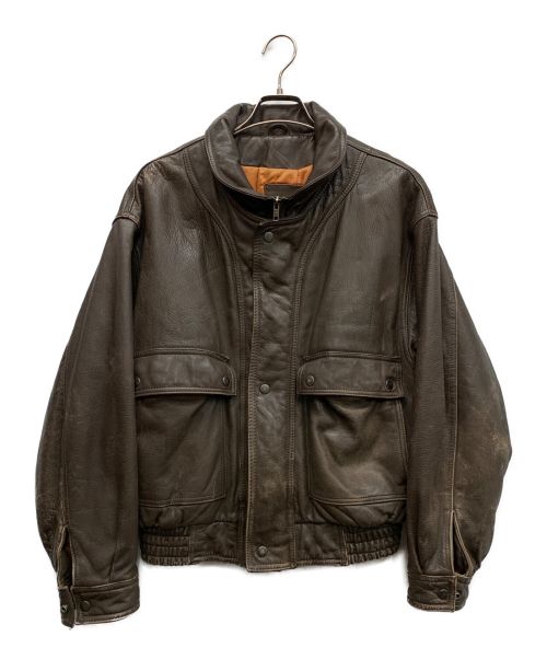 BACK LOT（バックロット）BACK LOT (バックロット) カウレザージャケット ブラウン サイズ:Lの古着・服飾アイテム