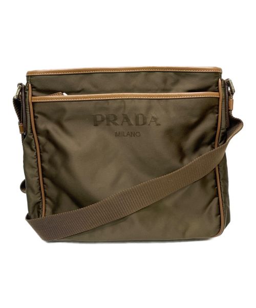 PRADA（プラダ）PRADA (プラダ) ナイロンショルダーバッグ ブラウンの古着・服飾アイテム