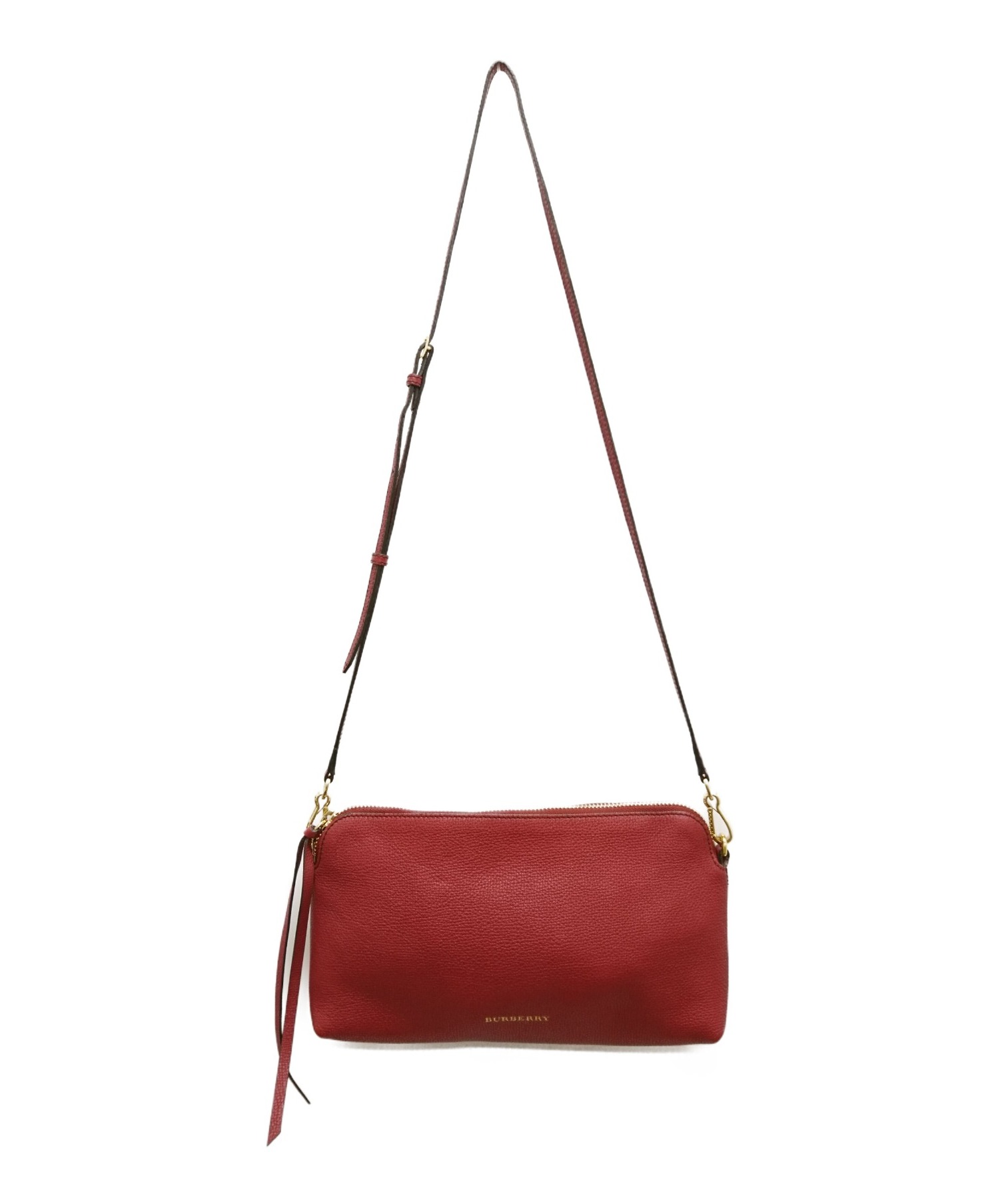 中古 古着通販 Burberry バーバリーズ レザーショルダーバッグ レッド ブランド 古着通販 トレファク公式 Trefac Fashion