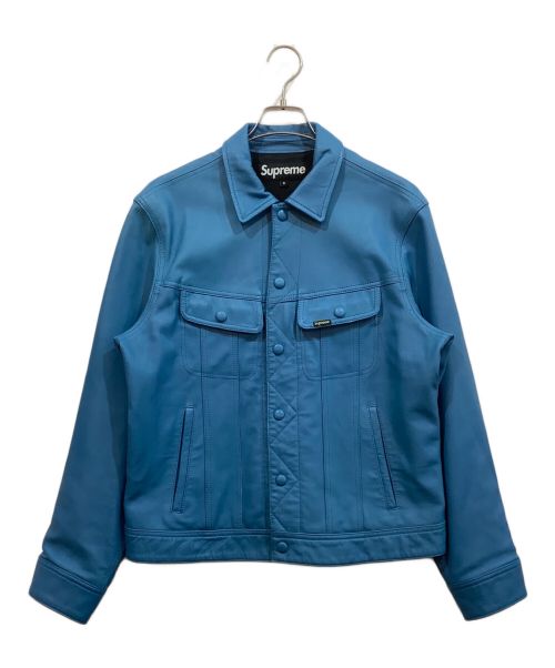 SUPREME（シュプリーム）SUPREME (シュプリーム) レザートラッカージャケット ブルー サイズ:Sの古着・服飾アイテム