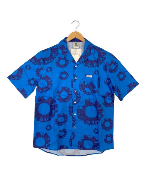 Franklin & Marshall（フランクリン＆マーシャル）Franklin & Marshall (フランクリン＆マーシャル) 花柄コットンオープンカラーシャツ ブルー サイズ:M 未使用品の古着・服飾アイテム