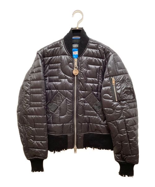 DIESEL（ディーゼル）DIESEL (ディーゼル) リブダメーシ加工中綿ジャケット ブラック サイズ:Sの古着・服飾アイテム