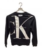 Calvin Klein Jeansカルバンクラインジーンズ）の古着「CK ロゴ ロングスリーブ Tシャツ」｜ブラック×ホワイト
