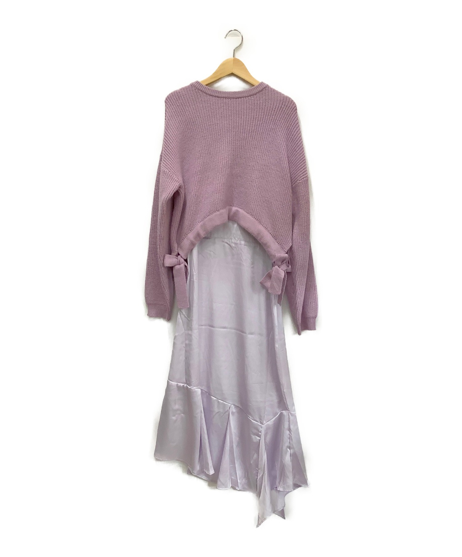 中古 古着通販 Stella Viana ステラヴィアナ アシンメトリーレイヤードニットワンピース ピンク サイズ Free 未使用品 ブランド 古着通販 トレファク公式 Trefac Fashion