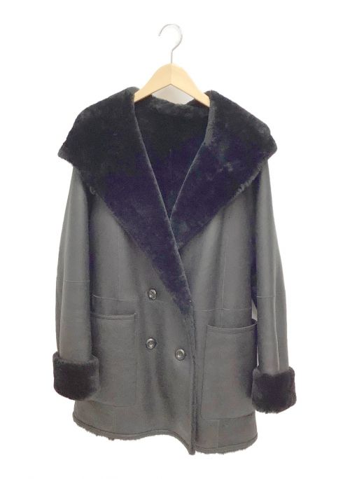Pelley Lusso（ペレリールッソ）Pelley Lusso (ペレリールッソ) リバーシブルフード付コート ブラック サイズ:Sの古着・服飾アイテム