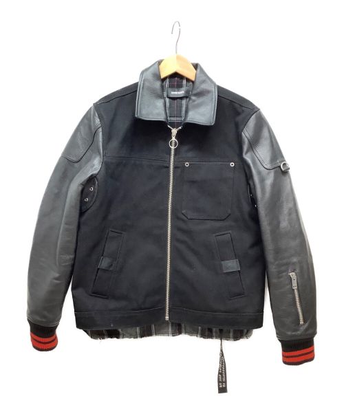 DIESEL（ディーゼル）DIESEL (ディーゼル) レザー切替ジャケット ブラック サイズ:Sの古着・服飾アイテム