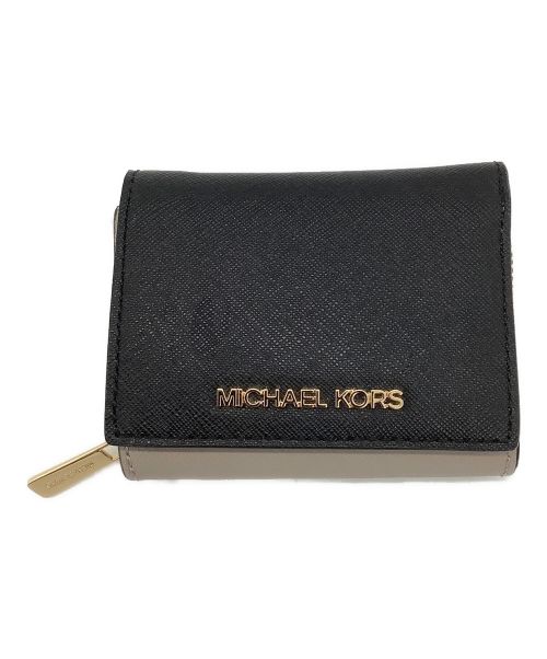 MICHAEL KORS（マイケルコース）MICHAEL KORS (マイケルコース) コンパクト財布 ブラック×グレーの古着・服飾アイテム