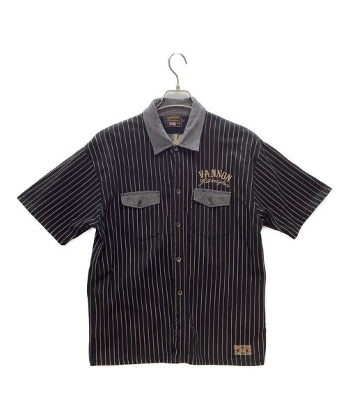 VANSON（バンソン）VANSON (バンソン) 半袖シャツ ブラック サイズ:Lの古着・服飾アイテム