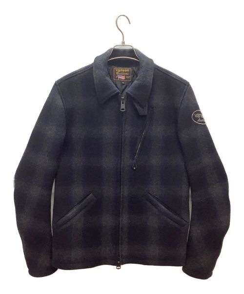 VANSON（バンソン）VANSON (バンソン) ウールジャケット グレー×ネイビー サイズ:Mの古着・服飾アイテム