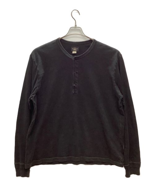 RRL（ダブルアールエル）RRL (ダブルアールエル) ヘンリーネックカットソー ブラック サイズ:XXLの古着・服飾アイテム